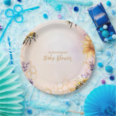 ひまわりミツバチ赤ちゃんシャワーママへミツバチ赤ちゃんシャワー ペーパープレート (パーティー)