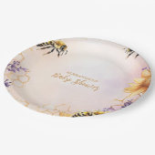 ひまわりミツバチ赤ちゃんシャワーママへミツバチ赤ちゃんシャワー ペーパープレート (アングル)
