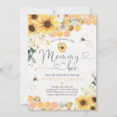 ひまわりミツバチ赤ちゃんシャワーママへミツバチ赤ちゃんシャワー 招待状 (正面)