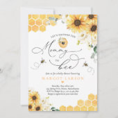 ひまわりミツバチ赤ちゃんシャワーママへミツバチ赤ちゃんシャワー 招待状 (正面)