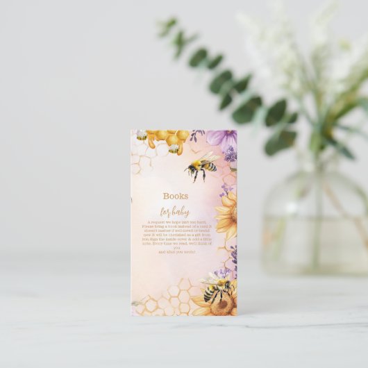 ひまわりミツバチ赤ちゃんシャワーママベビー エンクロージャーカード (スタンド正面)