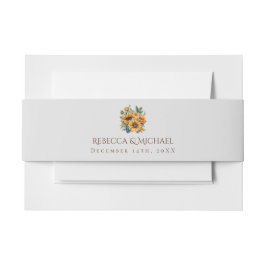 ひまわりミニマリストエレガントな結婚式 招待状ベリーバンド