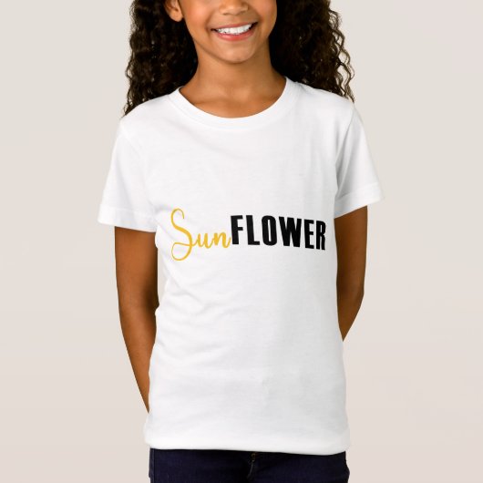 ひまわりミニマルタイポグラフィ Tシャツ (正面)