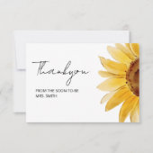 ひまわりミニマルブライダルシャワーサンキューカード カード (正面)