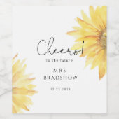 ひまわりミニマルブライダルシャワーワインラベル ワインラベル (シングルラベル)