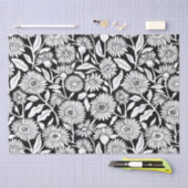 ひまわりミニマルモノクロ白黒 薄葉紙 (クラフト)