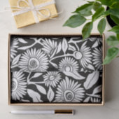 ひまわりミニマルモノクロ白黒 薄葉紙 (ギフト)