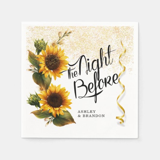 ひまわりミニマルリハーサルディナー スタンダードカクテルナプキン (正面)