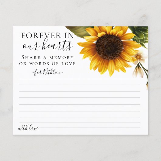 ひまわりミニマル共有A Memory Attendance Card (正面)