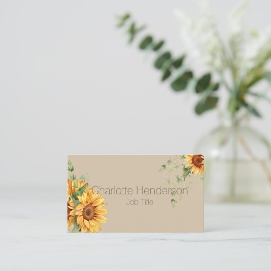 ひまわりミニマル名刺 名刺 (スタンド正面)