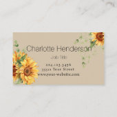 ひまわりミニマル名刺 名刺 (裏面)