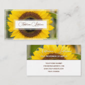 ひまわりミニマル花花屋の白い長方形 名刺 (正面/裏面)