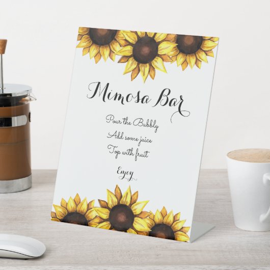 ひまわりミモサバーフローライエローホワイト 台座サイン (インサイチュ)