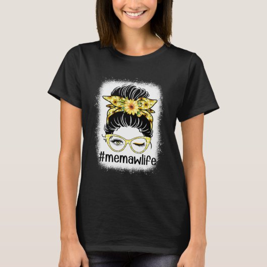 ひまわりミュー人生めちゃくちゃなバンブリーチマザーS D Tシャツ (正面)