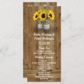 ひまわりメイソンジャーブラップ+レース結婚式 プログラム (正面/裏面)