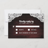 ひまわりメイソンジャールウッドレースウェディングRSVPカード 出欠カード (裏面)