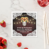 ひまわりメイソンジャールウッドレース結婚のナプキン スタンダードカクテルナプキン (インサイチュ)