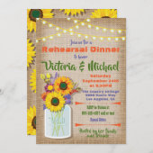 ひまわりメイソンジャールバーラップリハーサルディナー 招待状 (正面/裏面)