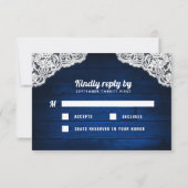 ひまわりメイソンジャールブルーウッドウェディングRSVPカード 出欠カード (裏面)