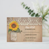 ひまわりメイソンjar結婚式RSVPカード 出欠カード (スタンド正面)
