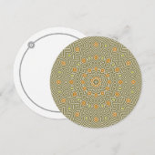 ひまわりモザイクラウンドノートカード（オリーブグリーン） サンキューカード (正面/裏面)