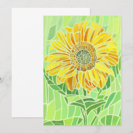 ひまわりモザイク招待状 招待状 (正面/裏面)