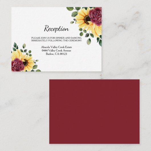 ひまわりモダンとバラフローラ エンクロージャーカード (正面/裏面)