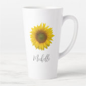 ひまわりモダンのスクリプエレガントトタイポグラフィ カフェラテマグ (右)