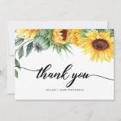 ひまわりモダンの水彩ありがとう サンキューカード (正面)
