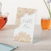 ひまわりモダンの結婚イベントテーブル番号記号 台座サイン (インサイチュ)