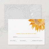 ひまわりモダンの結婚式の出欠 出欠カード (正面/裏面)