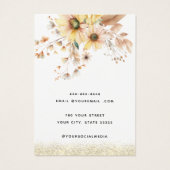 ひまわりモダンの花のイヤリング表示カード (裏面)