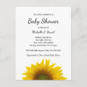 ひまわりモダンの赤男女兼用ちゃんシャワー インビテーションポストカード (正面)