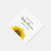 ひまわりモダンの赤男女兼用ちゃんシャワー スタンダードカクテルナプキン (角)