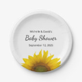 ひまわりモダンの赤男女兼用ちゃんシャワー ペーパープレート (正面)