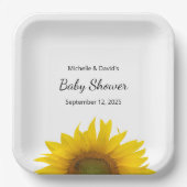 ひまわりモダンの赤男女兼用ちゃんシャワー ペーパープレート (正面)