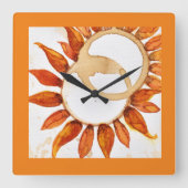 ひまわりモダンアート大時計 スクエア壁時計 (正面)