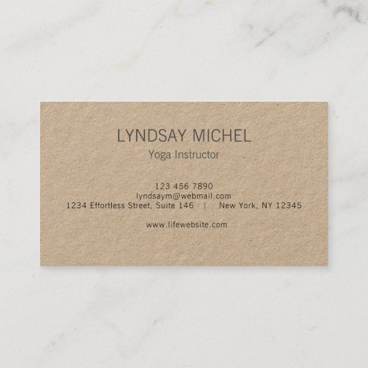 ひまわりモダンクラフトカードヨガインストラクター 名刺 (裏面)