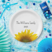 ひまわりモダンサマーファミリー懇親会バーベキュー ペーパープレート (パーティー)