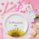 ひまわりモダンサマーファミリー懇親会バーベキュー ペーパープレート (パーティー)