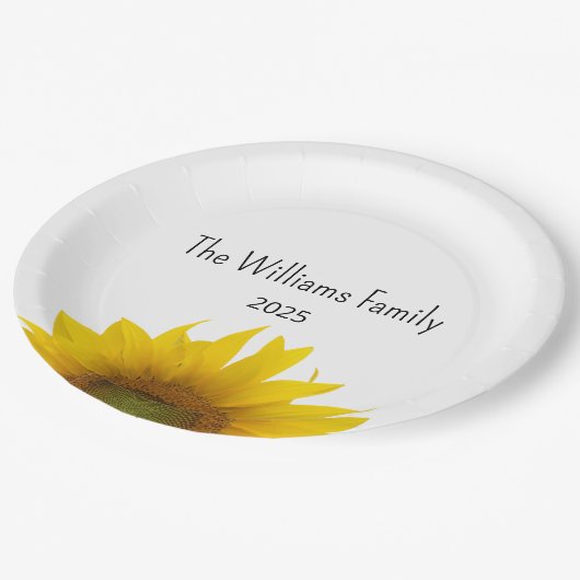 ひまわりモダンサマーファミリー懇親会バーベキュー ペーパープレート (アングル)