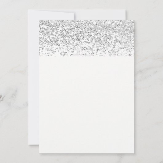 ひまわりモダンシルバーグリッターブライダルシャワー 招待状 (裏面)