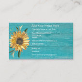 ひまわりモダンティール(緑がかった色)ブルーウッド 名刺 (裏面)