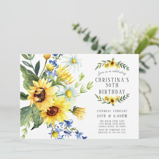 ひまわりモダンデイジー誕生会 招待状 (スタンド正面)