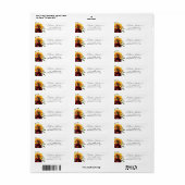 ひまわりモダンバーガンディバラフローラ水彩 ラベル (フルシート)