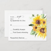 ひまわりモダンフローラの食事RSVP 出欠カード (正面/裏面)