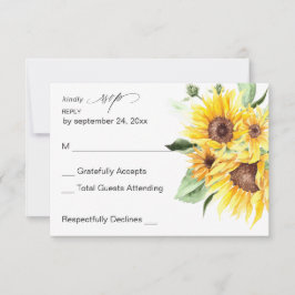 ひまわりモダンフローラの食事RSVP 出欠カード