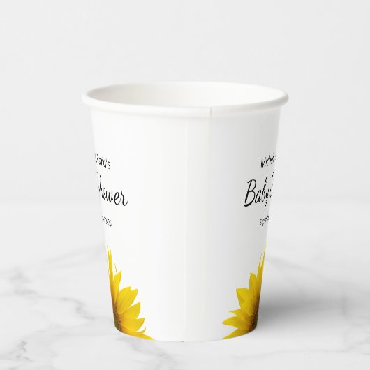ひまわりモダンフローラシンプルベビーシャワー 紙コップ (右)