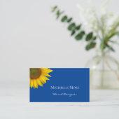 ひまわりモダンフローラブルー 名刺 (スタンド正面)