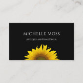 ひまわりモダンフローラボタニカルブラック 名刺 (正面)